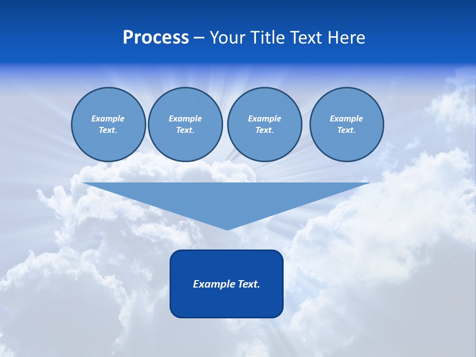 A Blue Sky With Clouds And Sun Rays PowerPoint Template