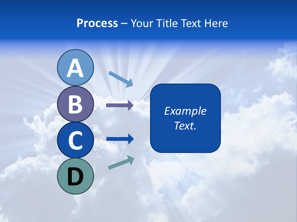 A Blue Sky With Clouds And Sun Rays PowerPoint Template