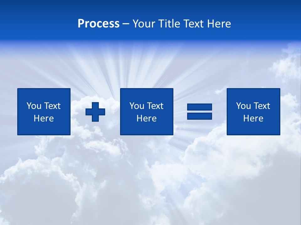 A Blue Sky With Clouds And Sun Rays PowerPoint Template