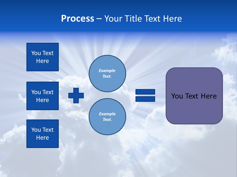 A Blue Sky With Clouds And Sun Rays PowerPoint Template