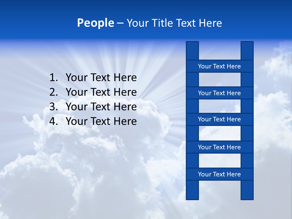 A Blue Sky With Clouds And Sun Rays PowerPoint Template