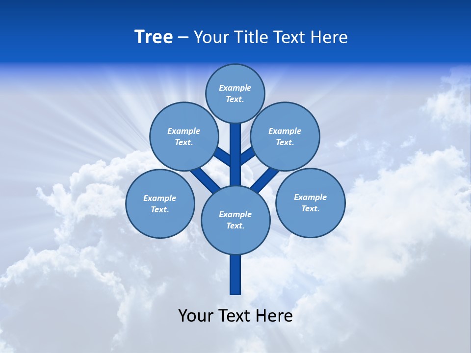 A Blue Sky With Clouds And Sun Rays PowerPoint Template