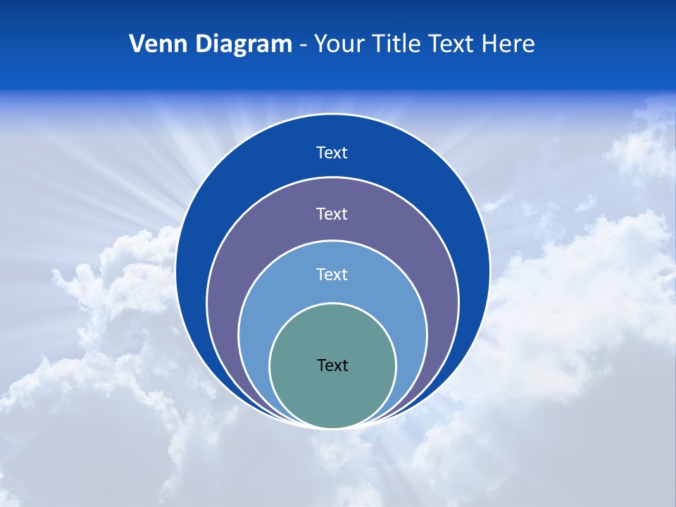A Blue Sky With Clouds And Sun Rays PowerPoint Template
