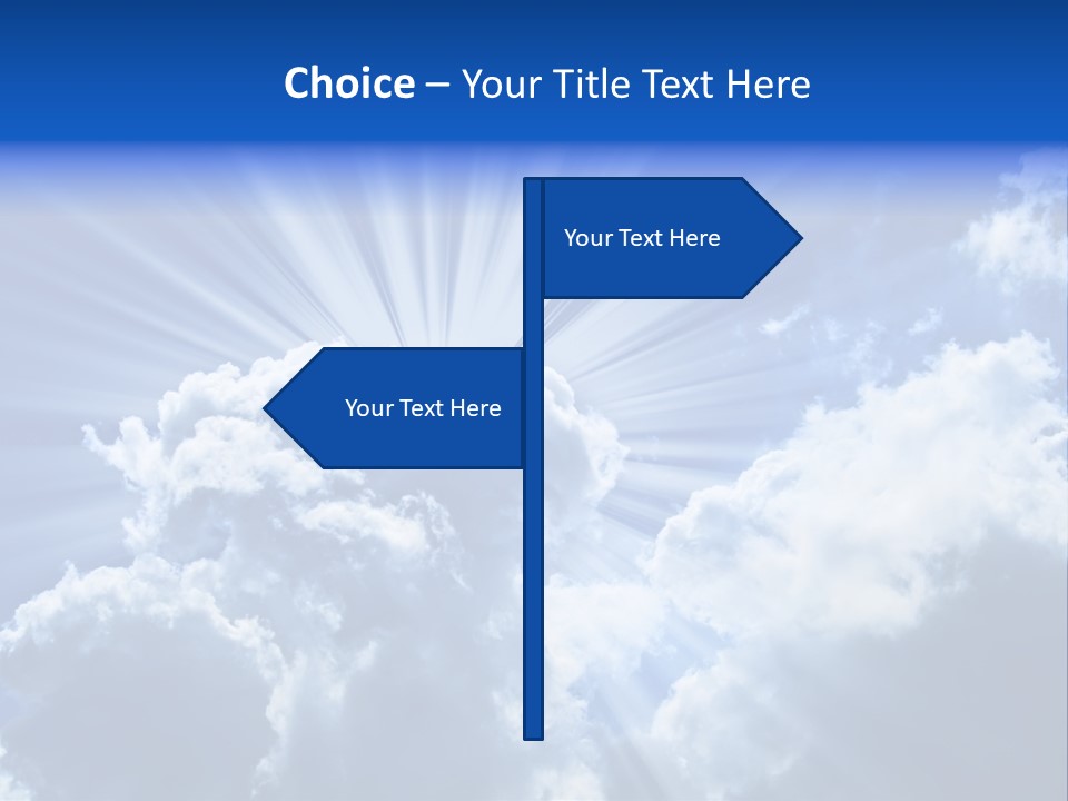 A Blue Sky With Clouds And Sun Rays PowerPoint Template