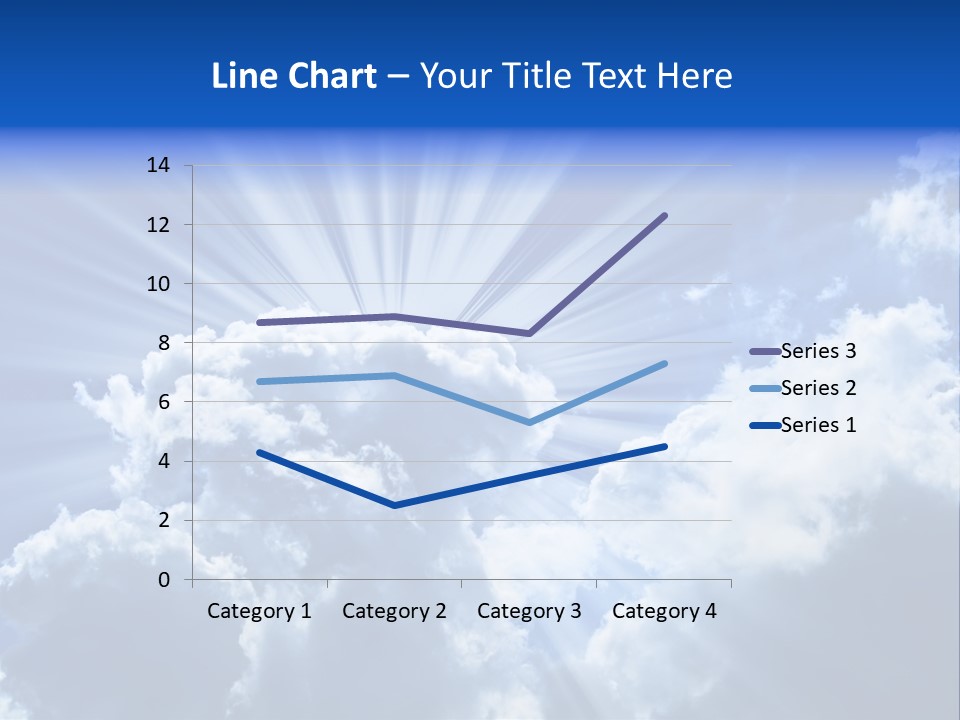 A Blue Sky With Clouds And Sun Rays PowerPoint Template