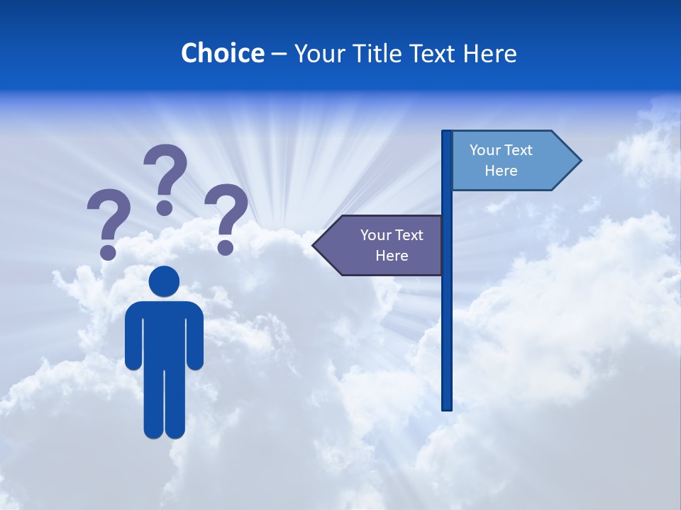 A Blue Sky With Clouds And Sun Rays PowerPoint Template