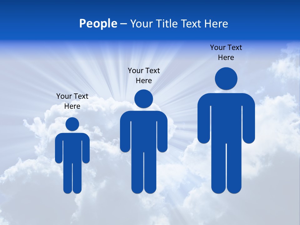 A Blue Sky With Clouds And Sun Rays PowerPoint Template