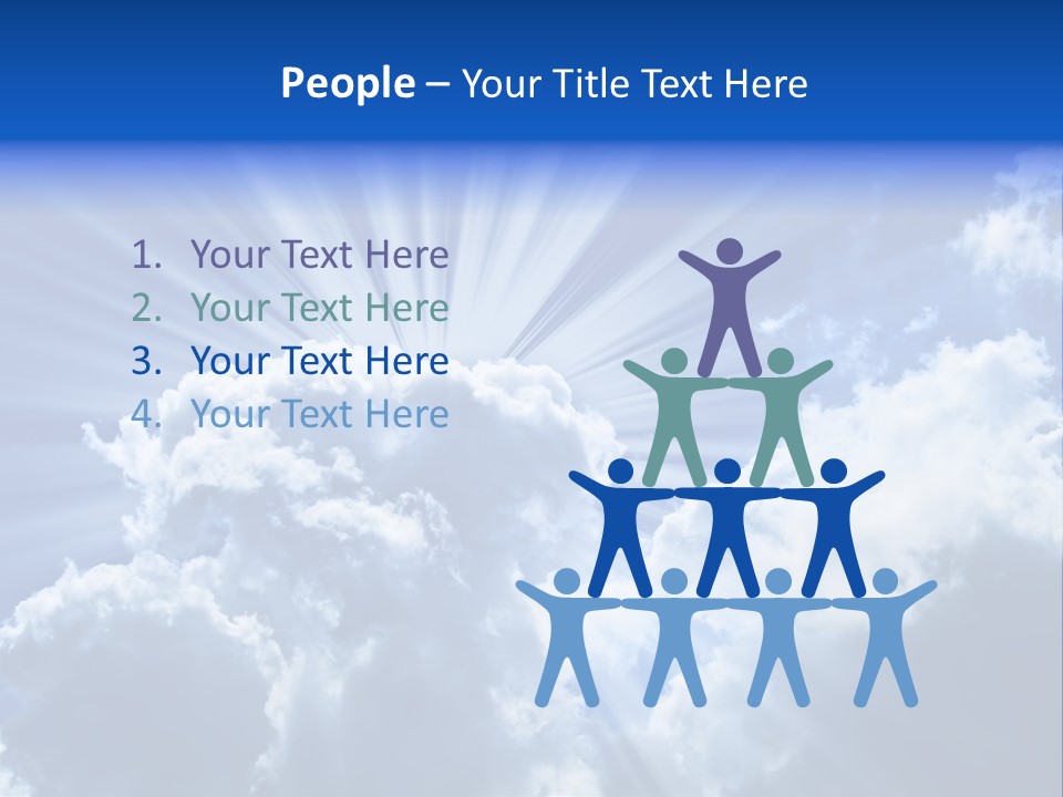 A Blue Sky With Clouds And Sun Rays PowerPoint Template