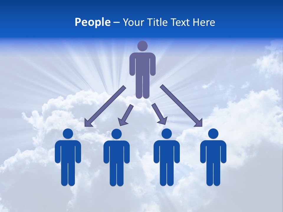 A Blue Sky With Clouds And Sun Rays PowerPoint Template