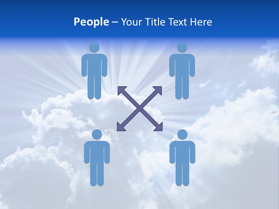 A Blue Sky With Clouds And Sun Rays PowerPoint Template