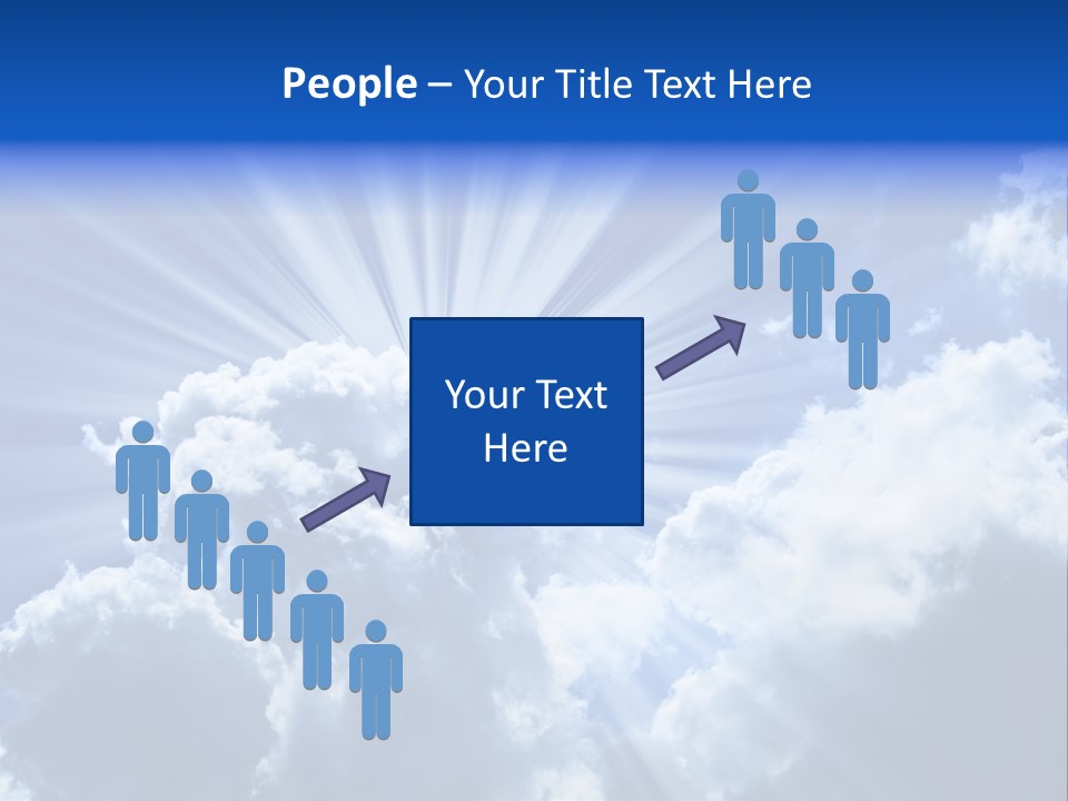 A Blue Sky With Clouds And Sun Rays PowerPoint Template