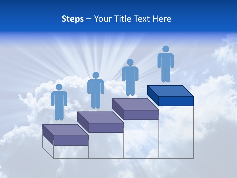 A Blue Sky With Clouds And Sun Rays PowerPoint Template