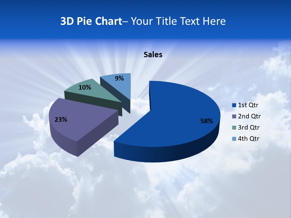 A Blue Sky With Clouds And Sun Rays PowerPoint Template