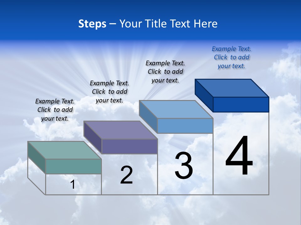 A Blue Sky With Clouds And Sun Rays PowerPoint Template