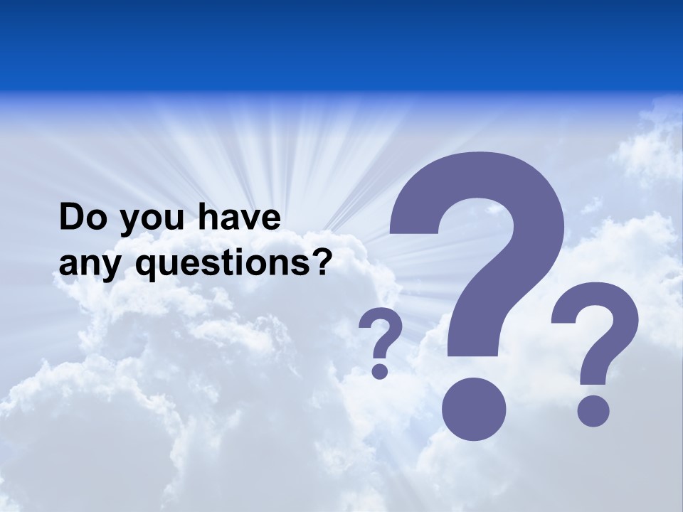 A Blue Sky With Clouds And Sun Rays PowerPoint Template