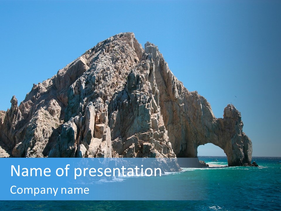 The Famous Los Arcos Rock In Cabo San Lucas, Mexico. PowerPoint Template