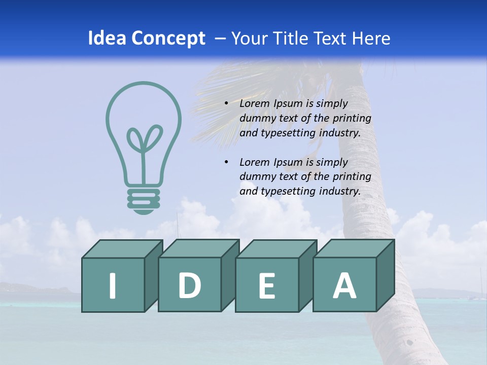 A Palm Tree Sitting On Top Of A Sandy Beach PowerPoint Template