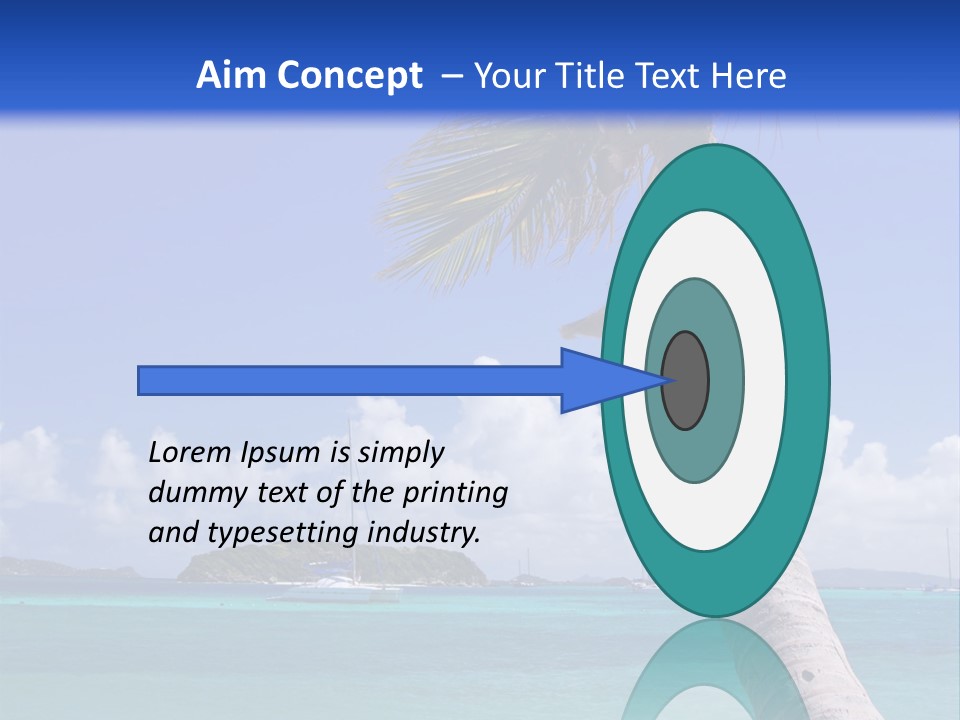 A Palm Tree Sitting On Top Of A Sandy Beach PowerPoint Template