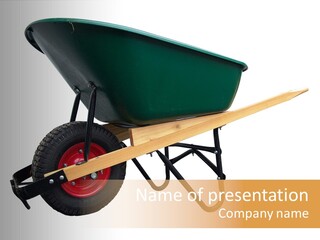 Isolated Wheelbarrow Gardening Tool On White Background PowerPoint Template