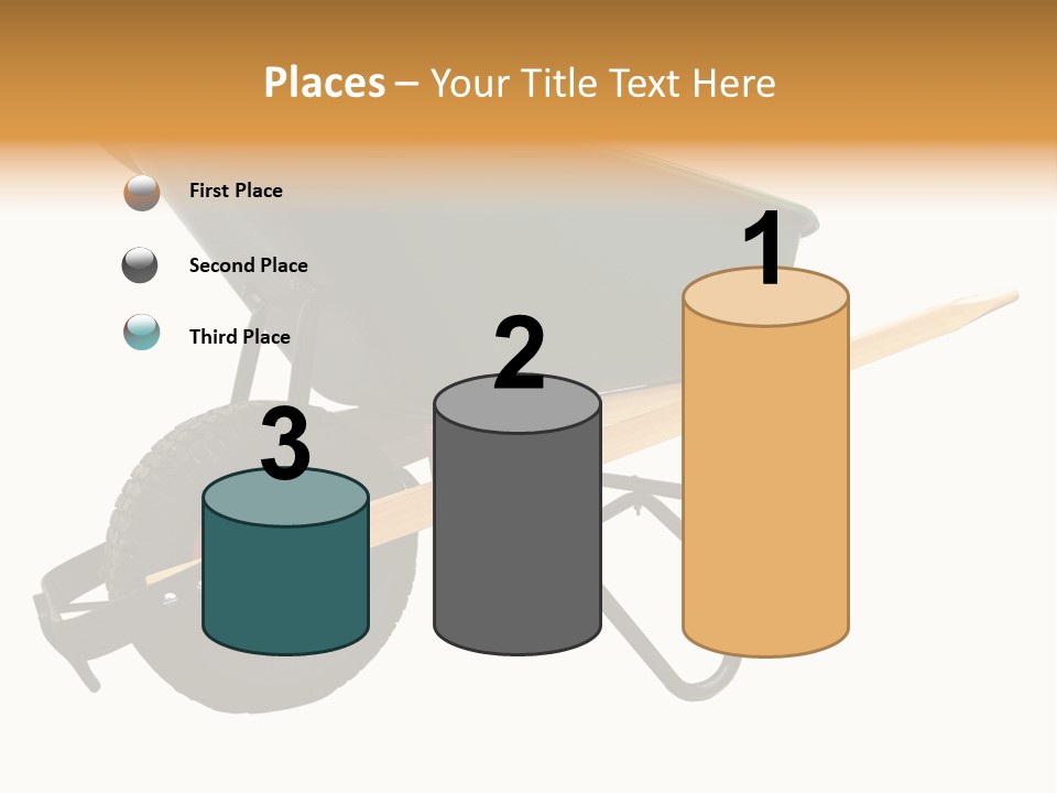 Isolated Wheelbarrow Gardening Tool On White Background PowerPoint Template