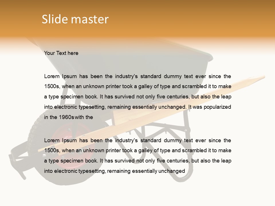 Isolated Wheelbarrow Gardening Tool On White Background PowerPoint Template