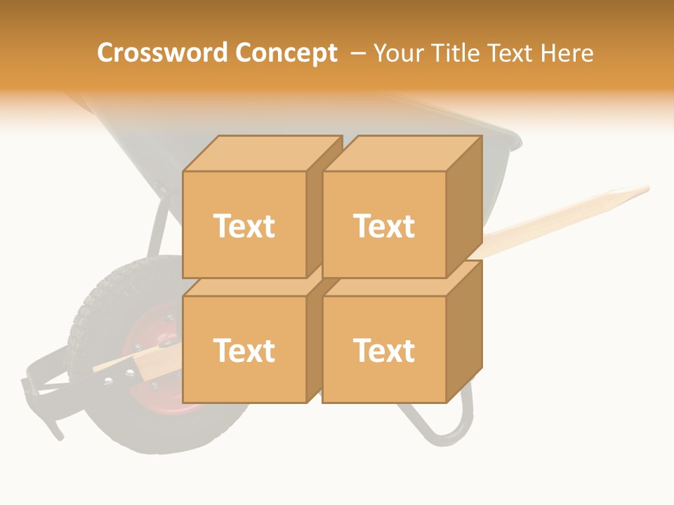 Isolated Wheelbarrow Gardening Tool On White Background PowerPoint Template