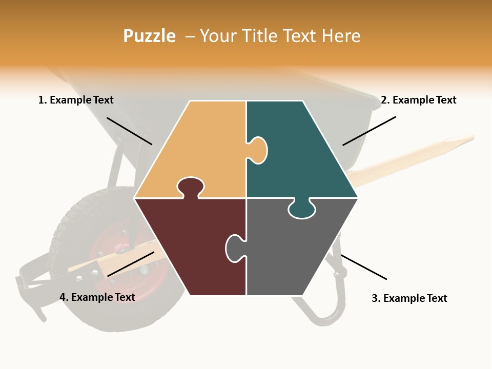 Isolated Wheelbarrow Gardening Tool On White Background PowerPoint Template