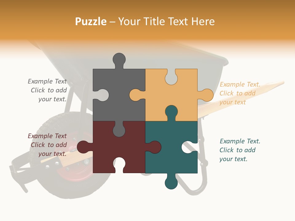 Isolated Wheelbarrow Gardening Tool On White Background PowerPoint Template