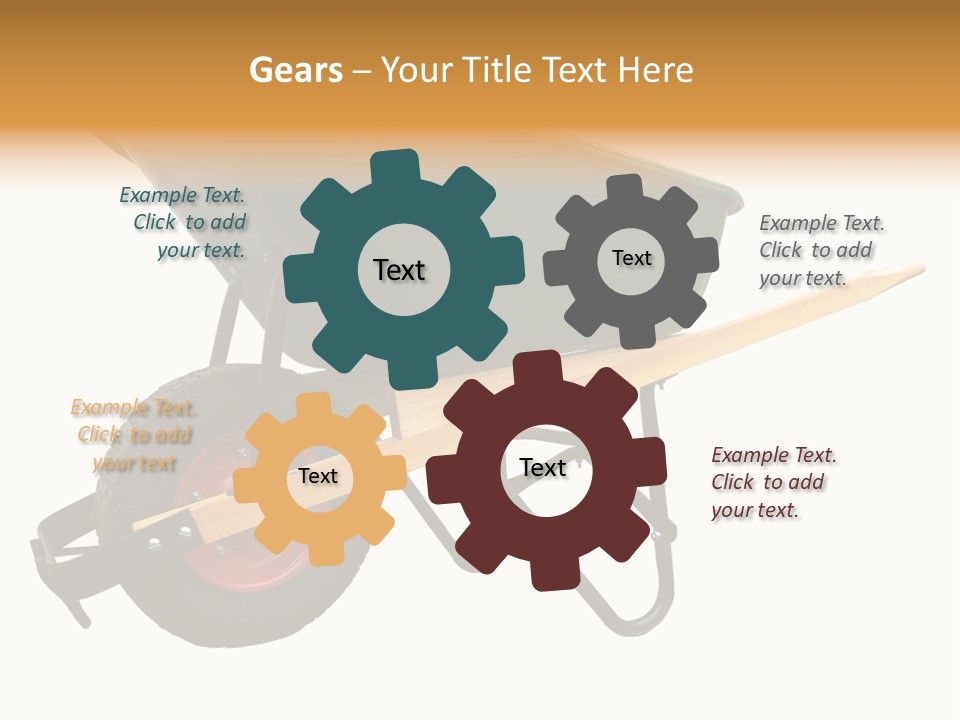 Isolated Wheelbarrow Gardening Tool On White Background PowerPoint Template