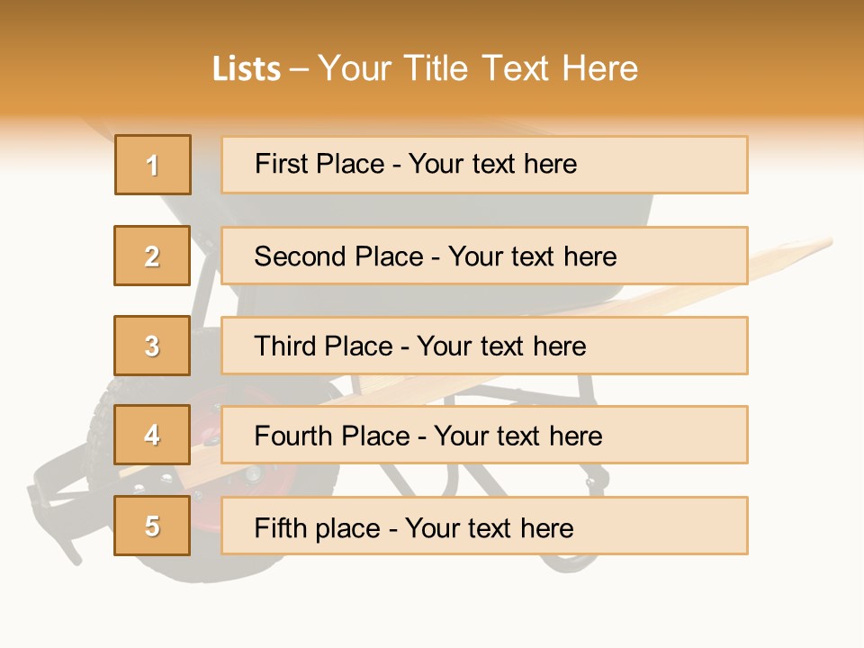 Isolated Wheelbarrow Gardening Tool On White Background PowerPoint Template