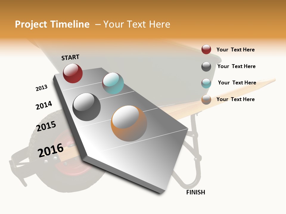 Isolated Wheelbarrow Gardening Tool On White Background PowerPoint Template