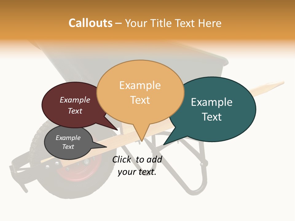 Isolated Wheelbarrow Gardening Tool On White Background PowerPoint Template
