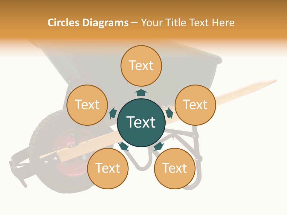 Isolated Wheelbarrow Gardening Tool On White Background PowerPoint Template