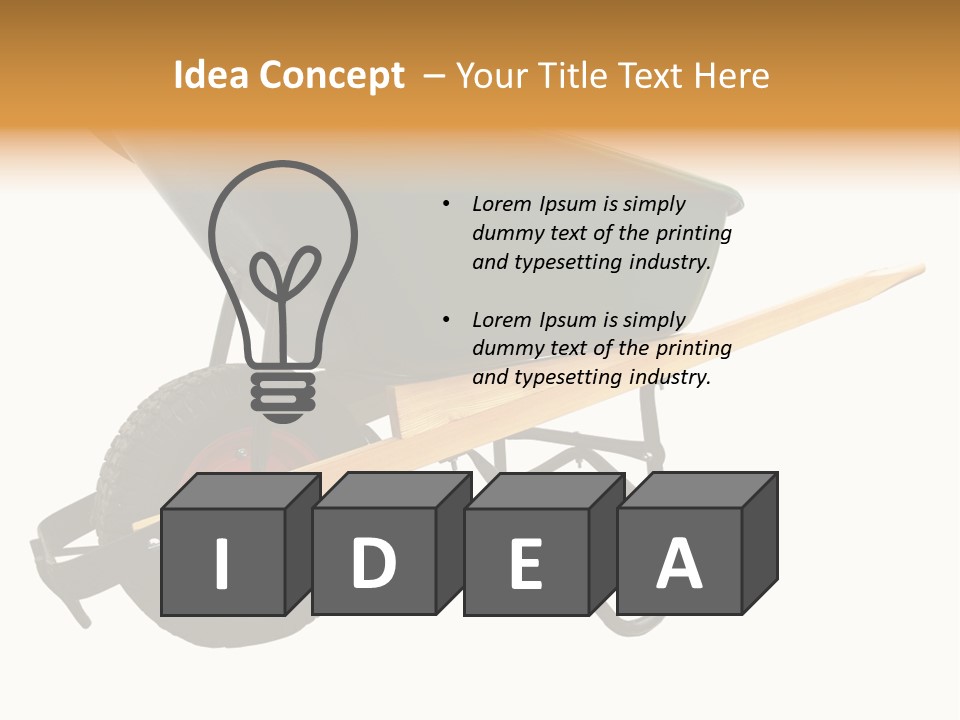 Isolated Wheelbarrow Gardening Tool On White Background PowerPoint Template