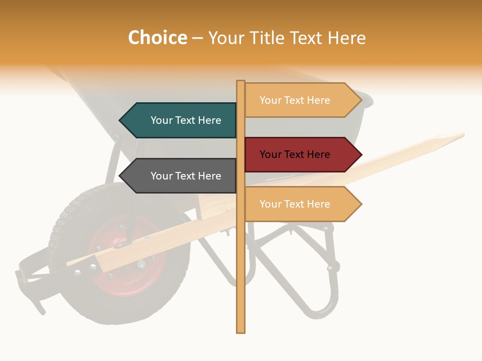 Isolated Wheelbarrow Gardening Tool On White Background PowerPoint Template