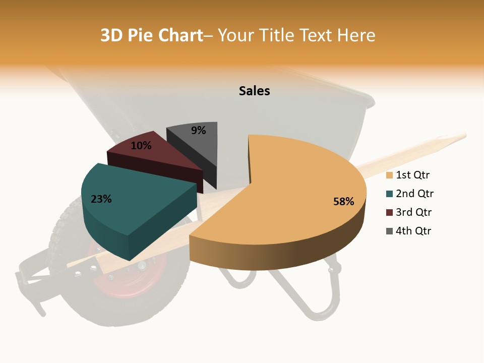 Isolated Wheelbarrow Gardening Tool On White Background PowerPoint Template