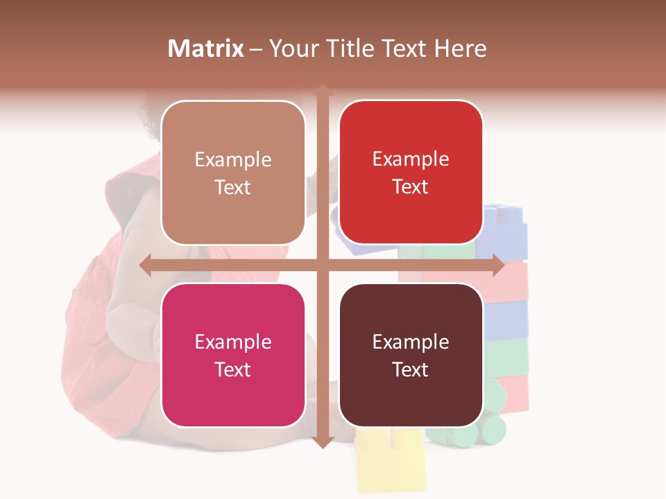 Adorable Baby Girl Playing With Building Blocks PowerPoint Template