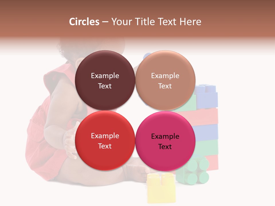 Adorable Baby Girl Playing With Building Blocks PowerPoint Template