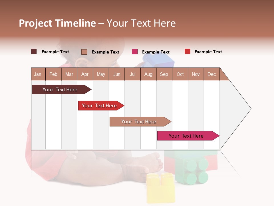 Adorable Baby Girl Playing With Building Blocks PowerPoint Template