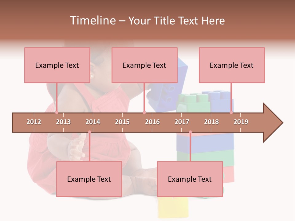 Adorable Baby Girl Playing With Building Blocks PowerPoint Template