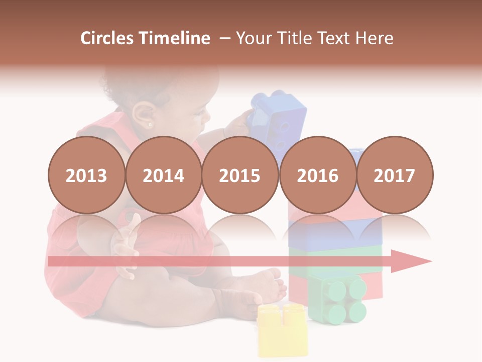 Adorable Baby Girl Playing With Building Blocks PowerPoint Template