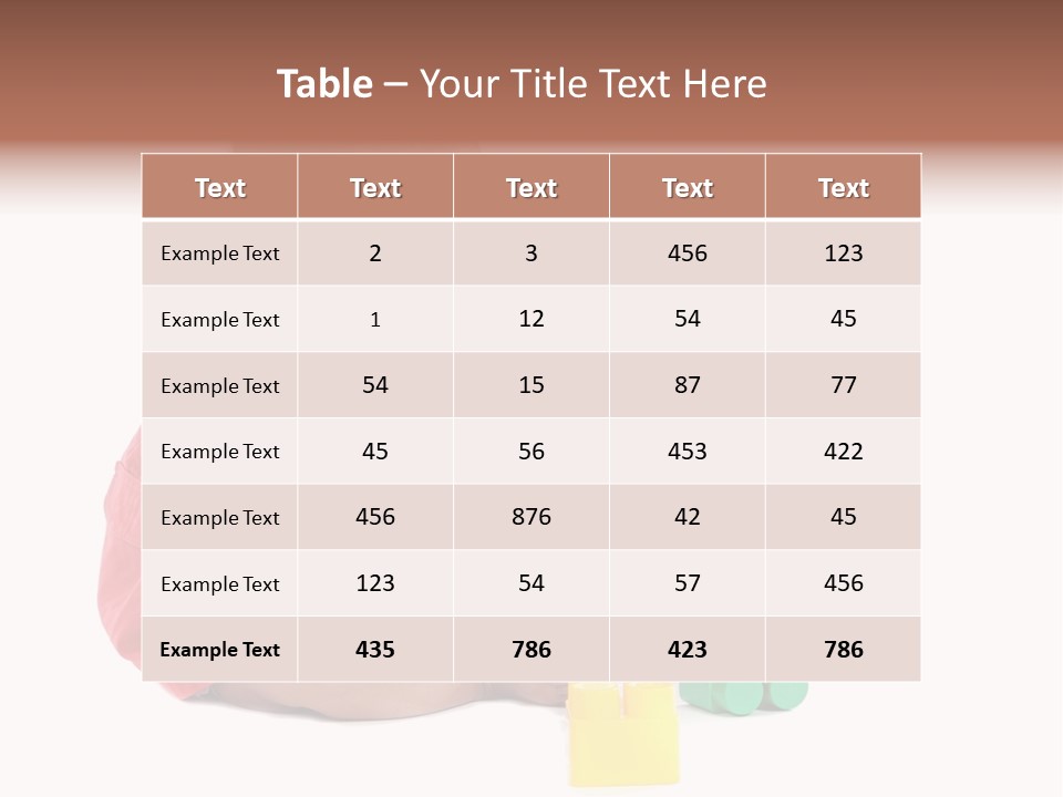 Adorable Baby Girl Playing With Building Blocks PowerPoint Template