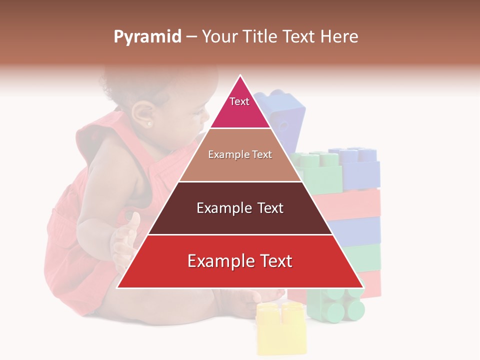 Adorable Baby Girl Playing With Building Blocks PowerPoint Template