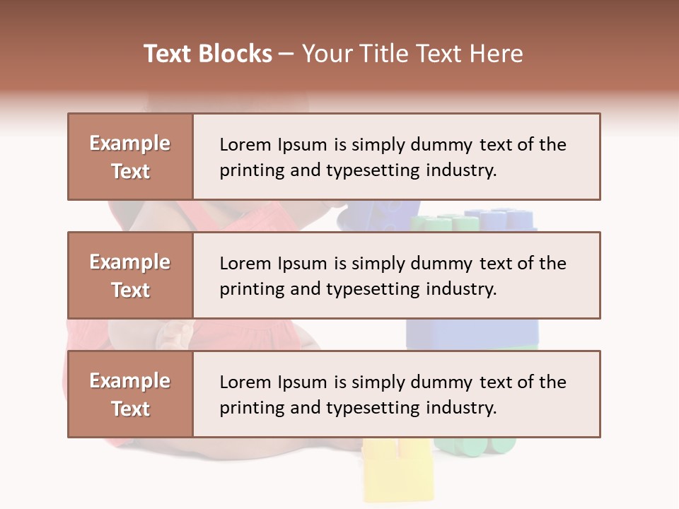 Adorable Baby Girl Playing With Building Blocks PowerPoint Template