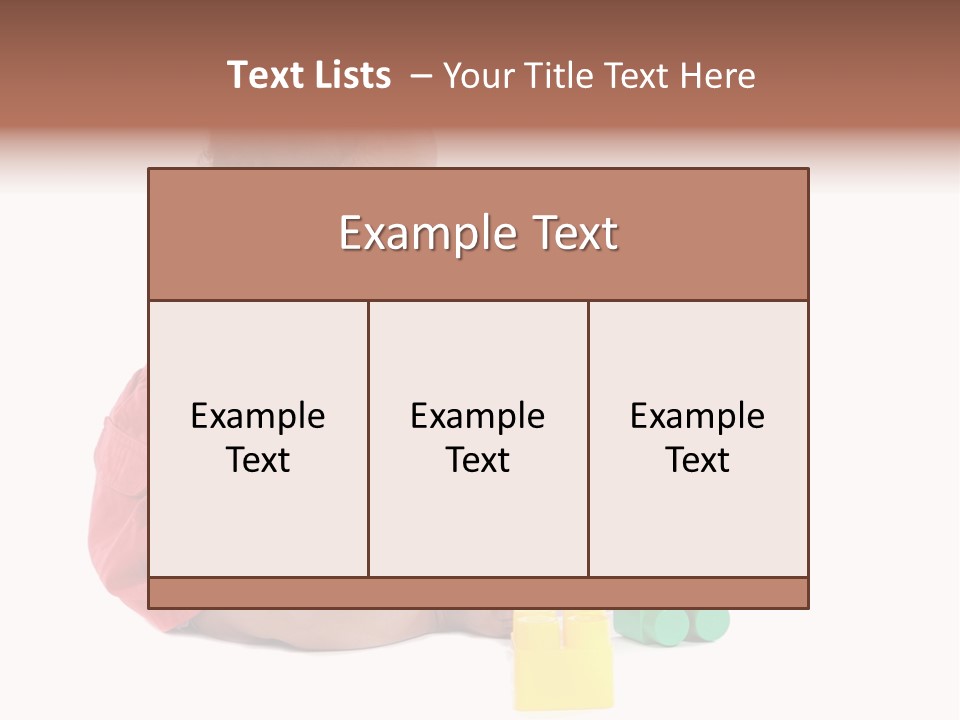 Adorable Baby Girl Playing With Building Blocks PowerPoint Template