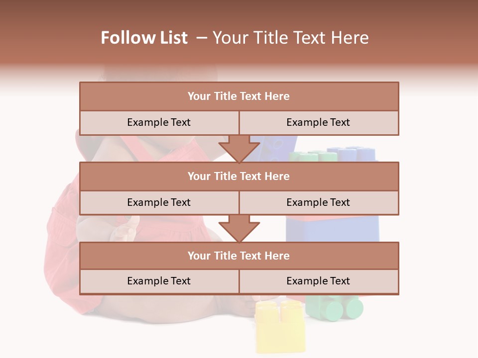 Adorable Baby Girl Playing With Building Blocks PowerPoint Template