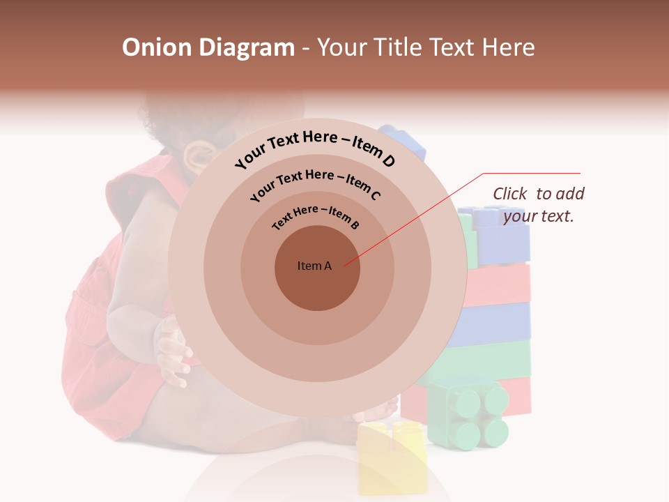 Adorable Baby Girl Playing With Building Blocks PowerPoint Template