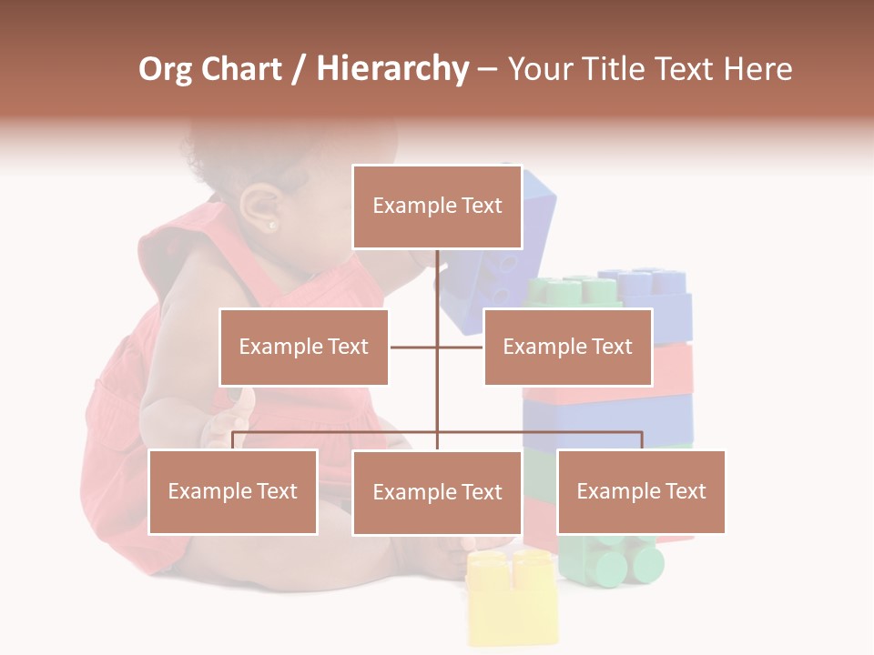 Adorable Baby Girl Playing With Building Blocks PowerPoint Template