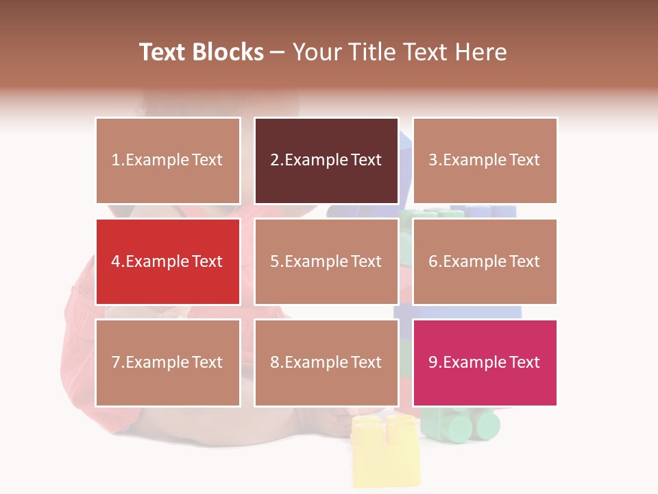Adorable Baby Girl Playing With Building Blocks PowerPoint Template