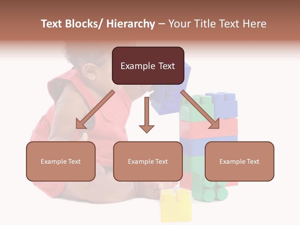 Adorable Baby Girl Playing With Building Blocks PowerPoint Template